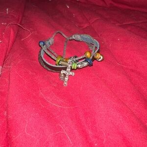 Multicolor Beaded Bracelet with Silver Charm